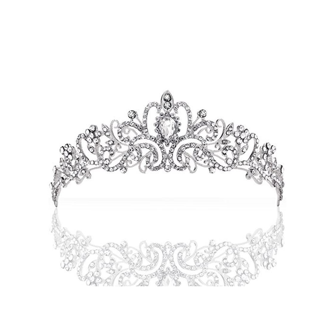 Product ZWOOS Diadema Corona Tiara Flor Cristal Diamante De Imitación Hairband para Fiesta