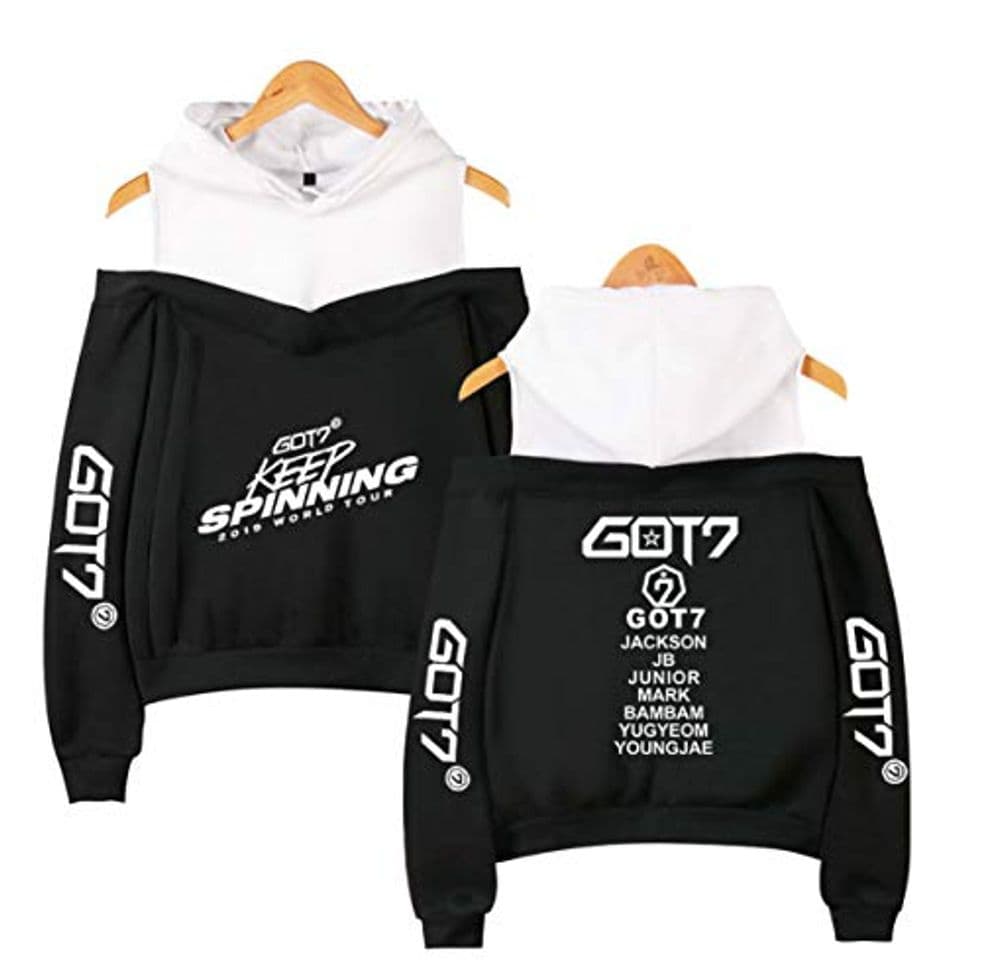 Fashion GOT7 World Tour Casual Dew Shoulder Sudaderas con Capucha Hoodies Off Shoulder