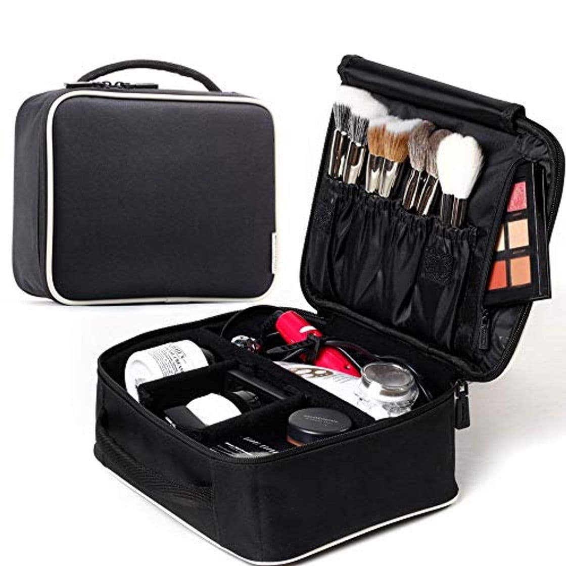 Fashion ROWNYEON Portable Travel Makeup Bag Makeup Case Mini Makeup Train Case 9.8''