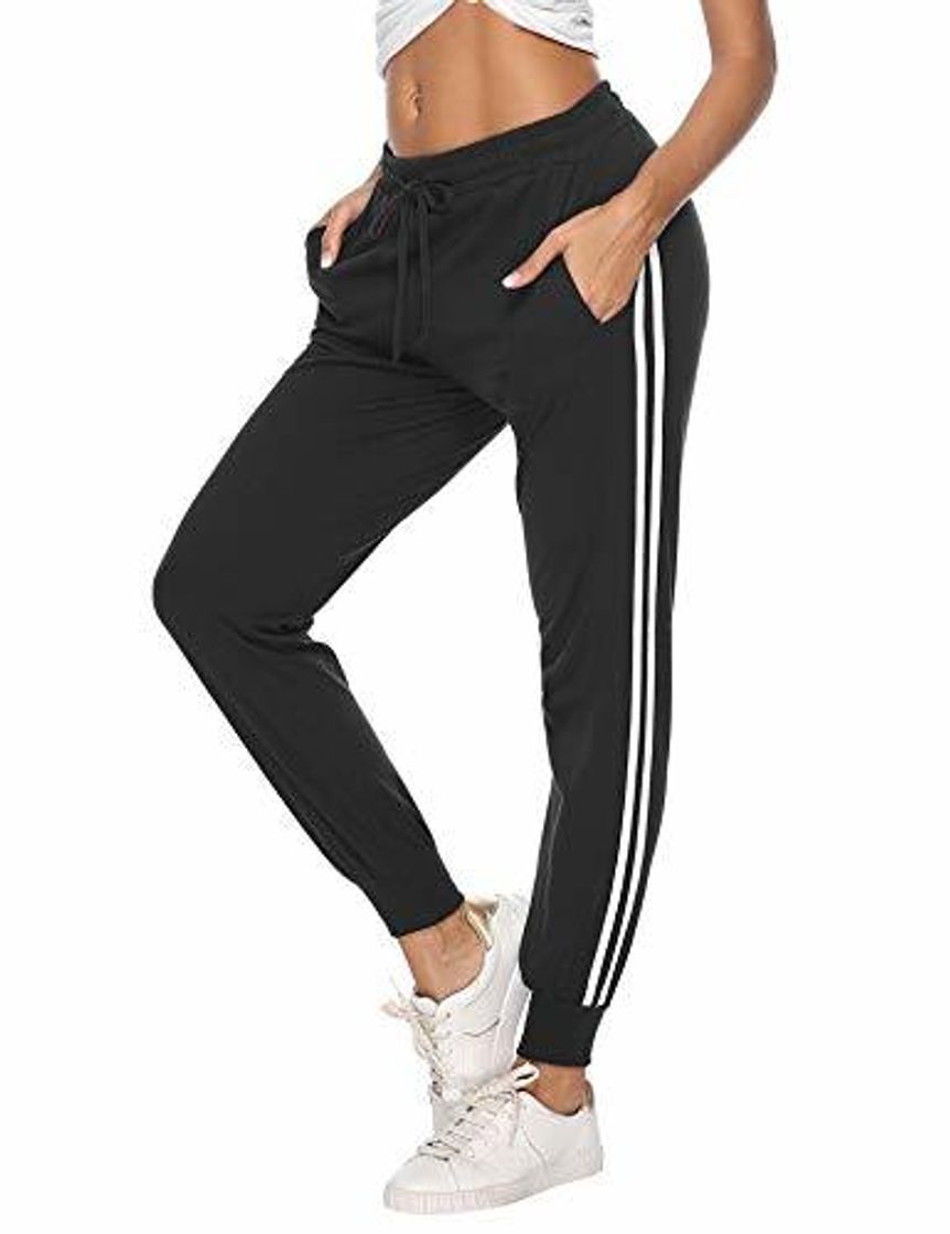 Producto Aibrou 100% Algodón Pantalones Deportivos para Mujer Pantalones de Pijama Largos Primavera