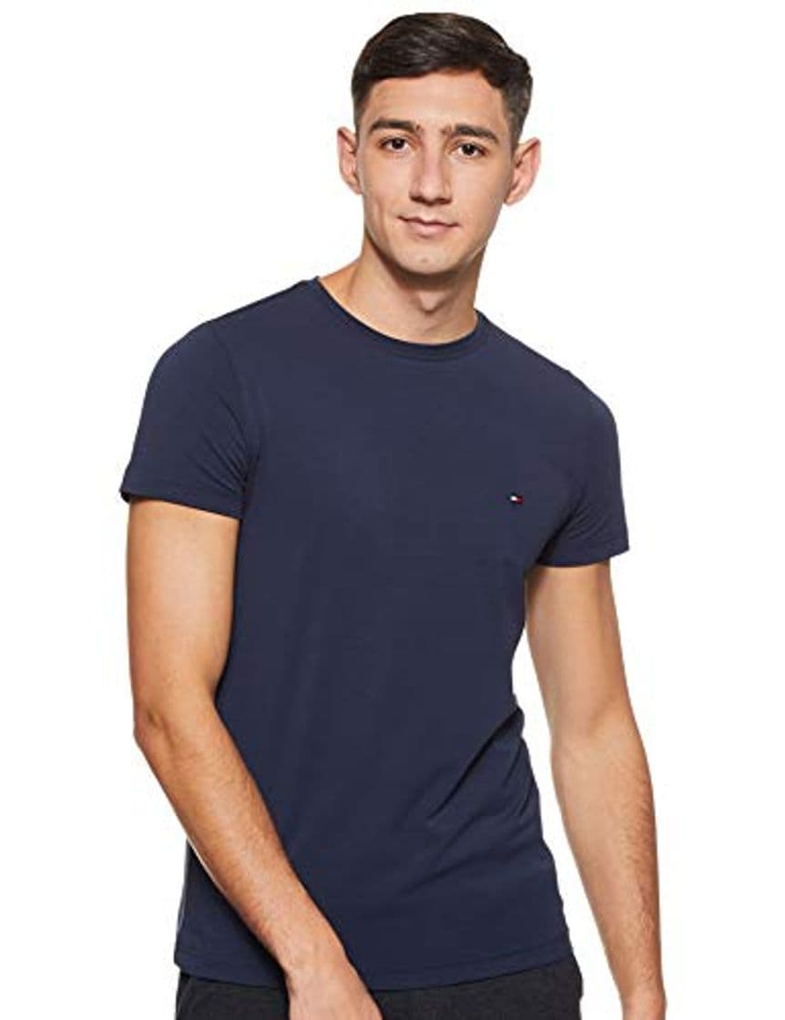 Moda Tommy Hilfiger Core Stretch Slim CNECK tee Camiseta, Azul