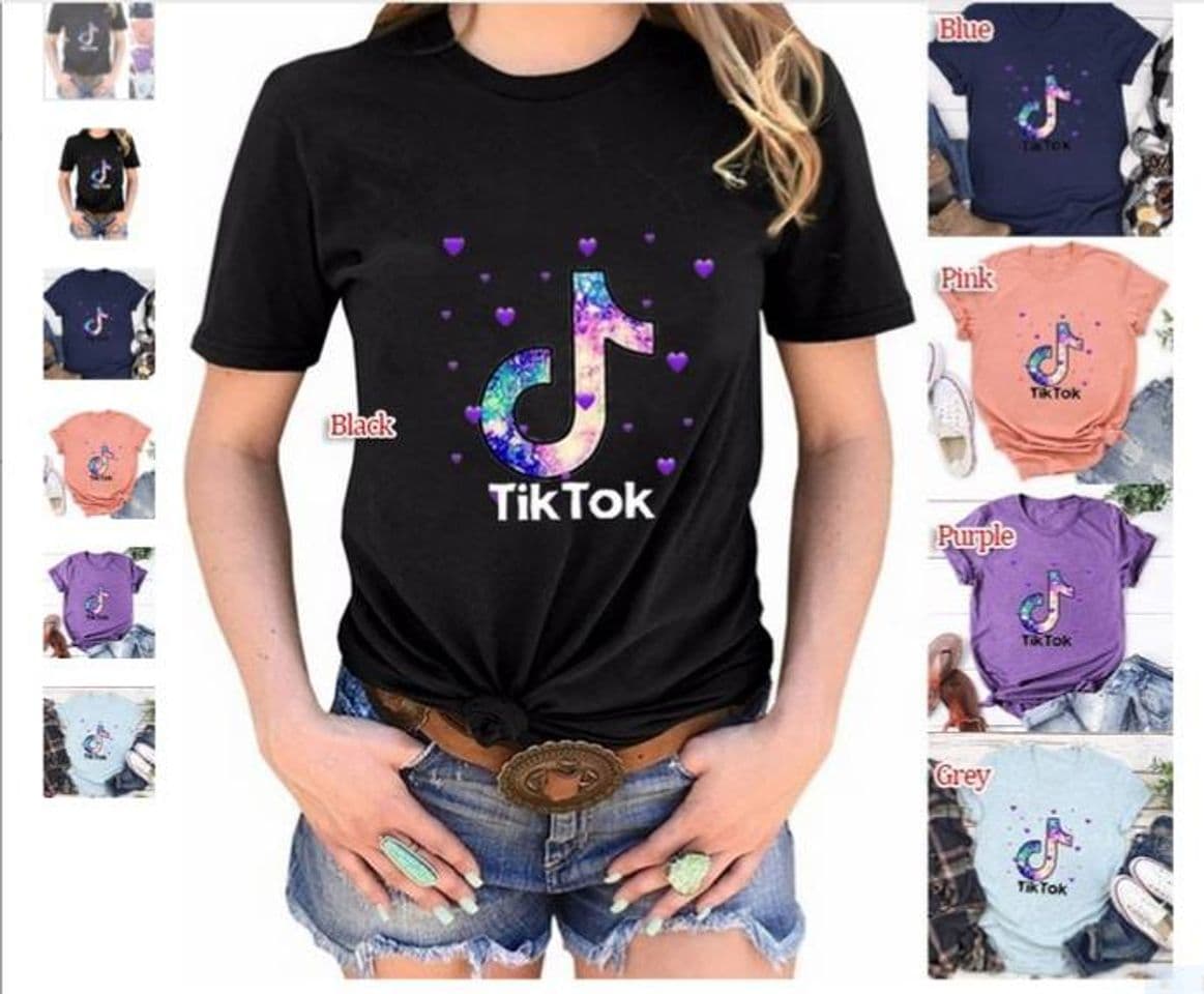 Fashion Camiseta estampada Tik Tok para Dama