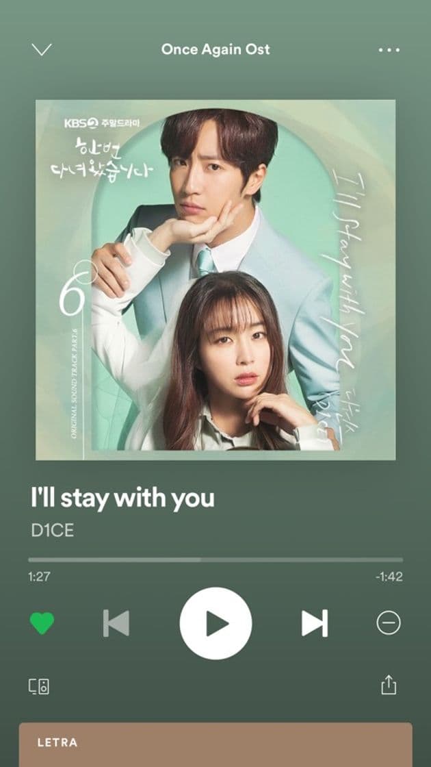 Canción I'll stay with you ONCE AGAIN OST KDRAMA 