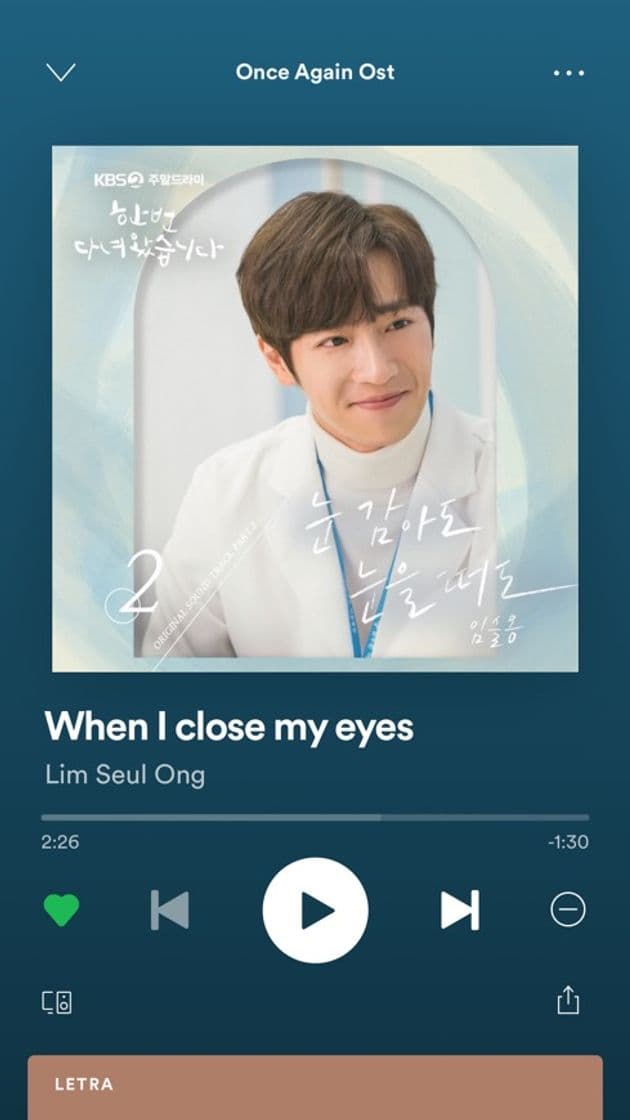 Canción When I close my eyes (Lim Seul Ong) ONCE AGAIN OST KDRAMA