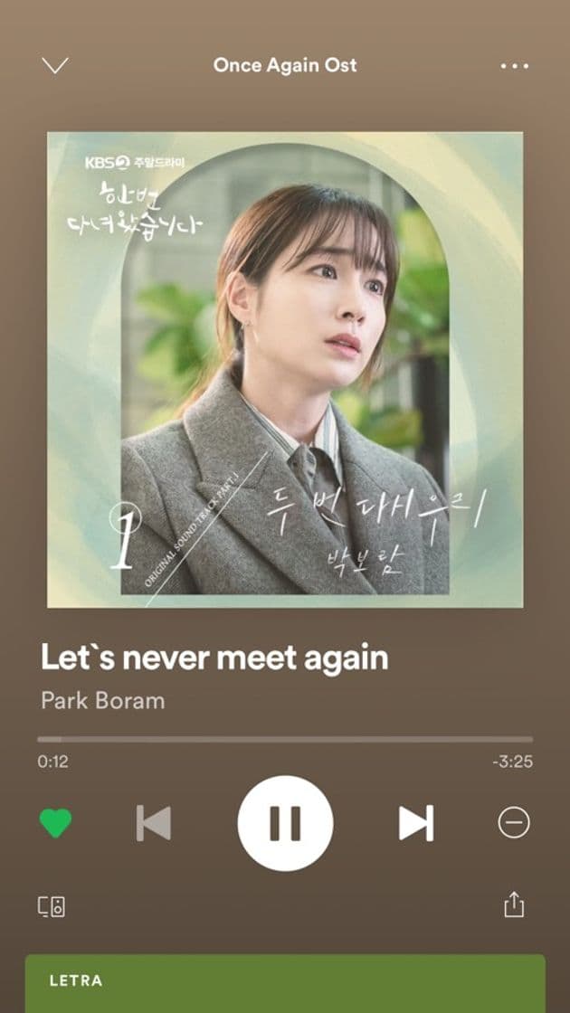 Canción Let's never meet again ONCE AGAIN OST KDRAMA