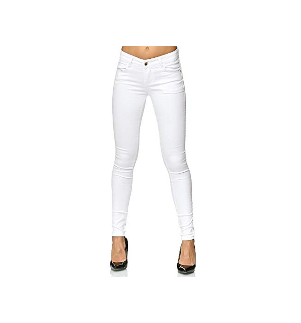 Fashion Elara Pantalones Elásticos de Mujer Push Up Jeans Chunkyrayan Y5110 White 38