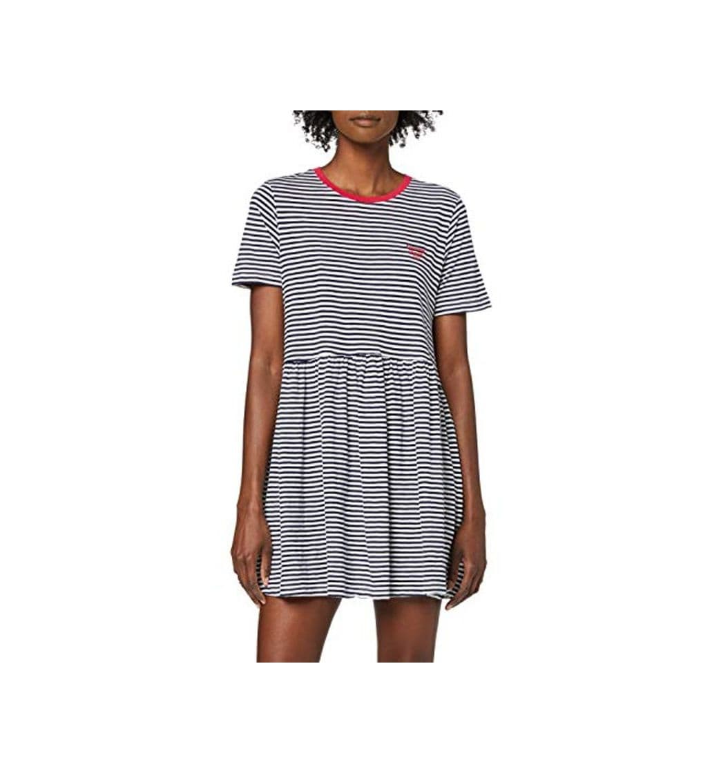 Moda Tommy Hilfiger Tjw Stripe tee Dress Vestido, Azul