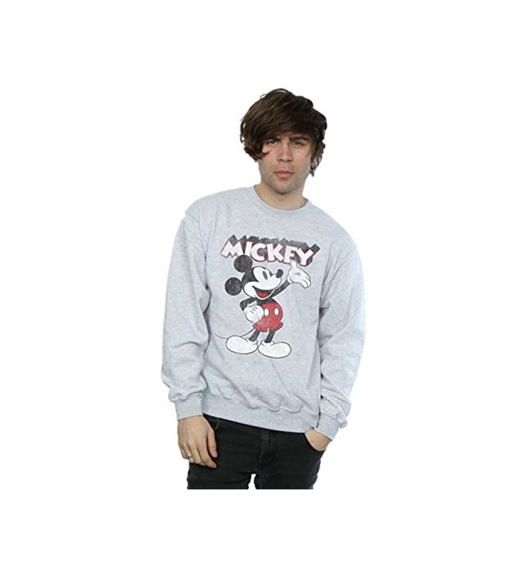 Moda Disney Hombre Mickey Mouse Presents Camisa De Entrenamiento Small Gris Sport