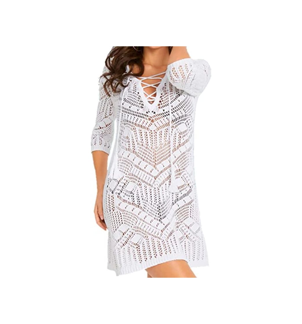 Product AiJump Túnica Crochet Borlas Vestido de Playa Pareos Verano para Mujer