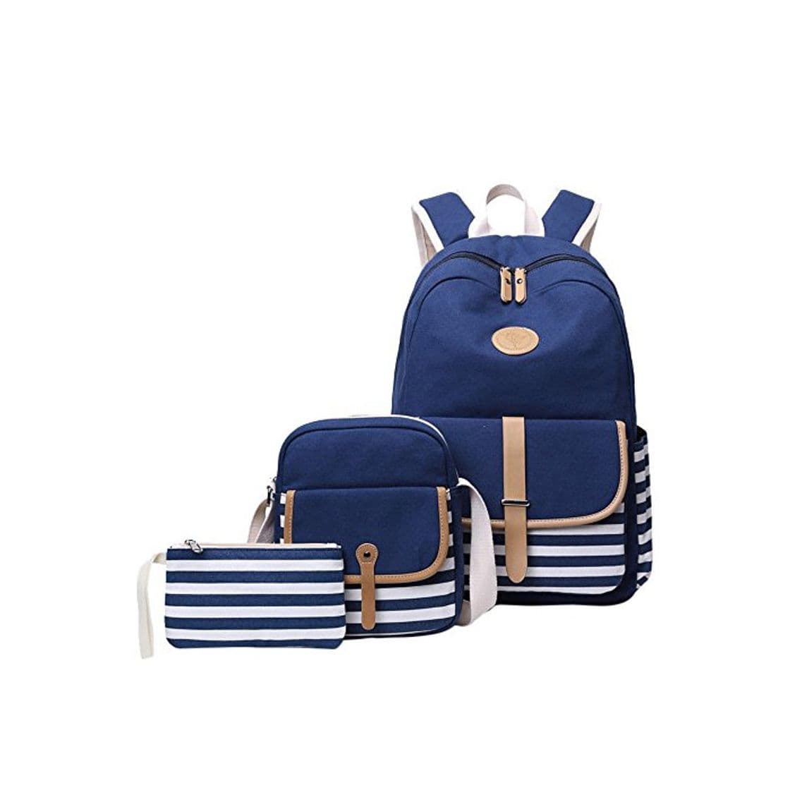 Product Pack 3 de Mochila Bolso Cartera Lona Mochila Casual Escolar Ocio de