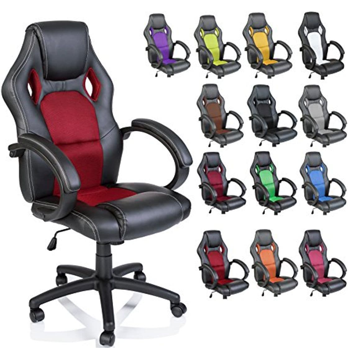 Product TRESKO Silla giratoria de oficina Sillón de escritorio Racing, silla Gaming ergonómica,