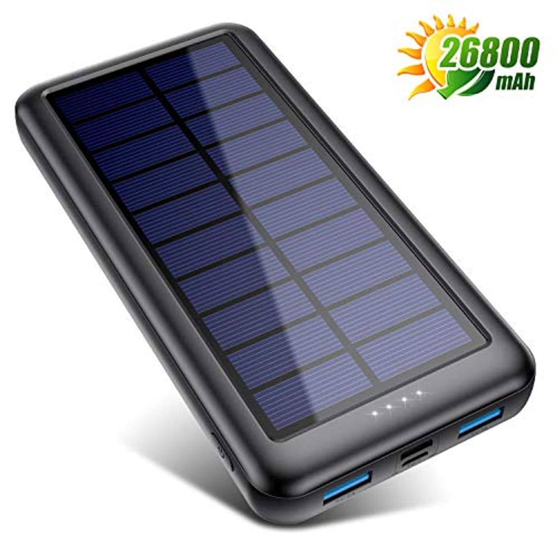 Product QTshine Cargador Solar con Entradas Tipo C & Mirco USB