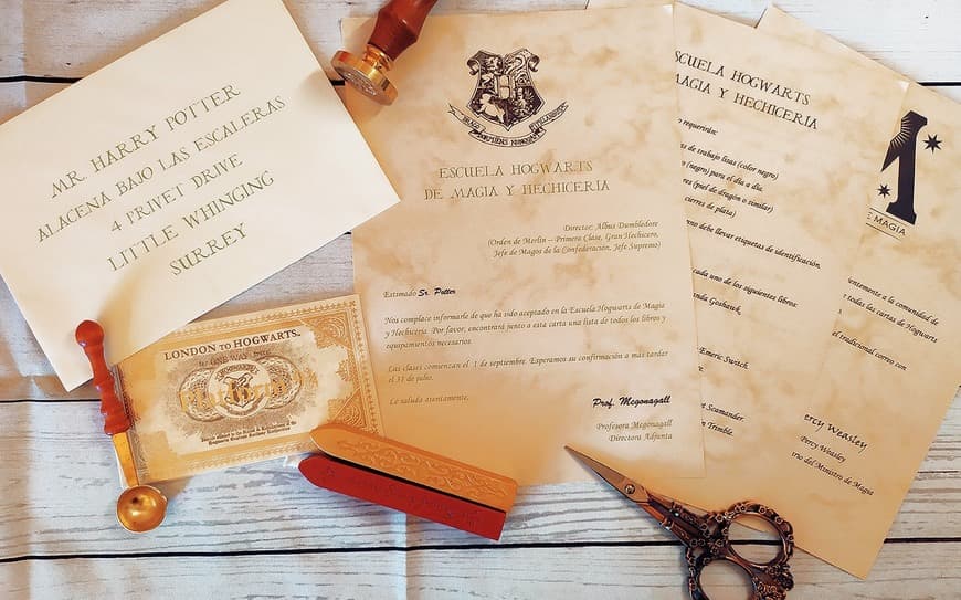 Producto Carta Hogwarts personalizada