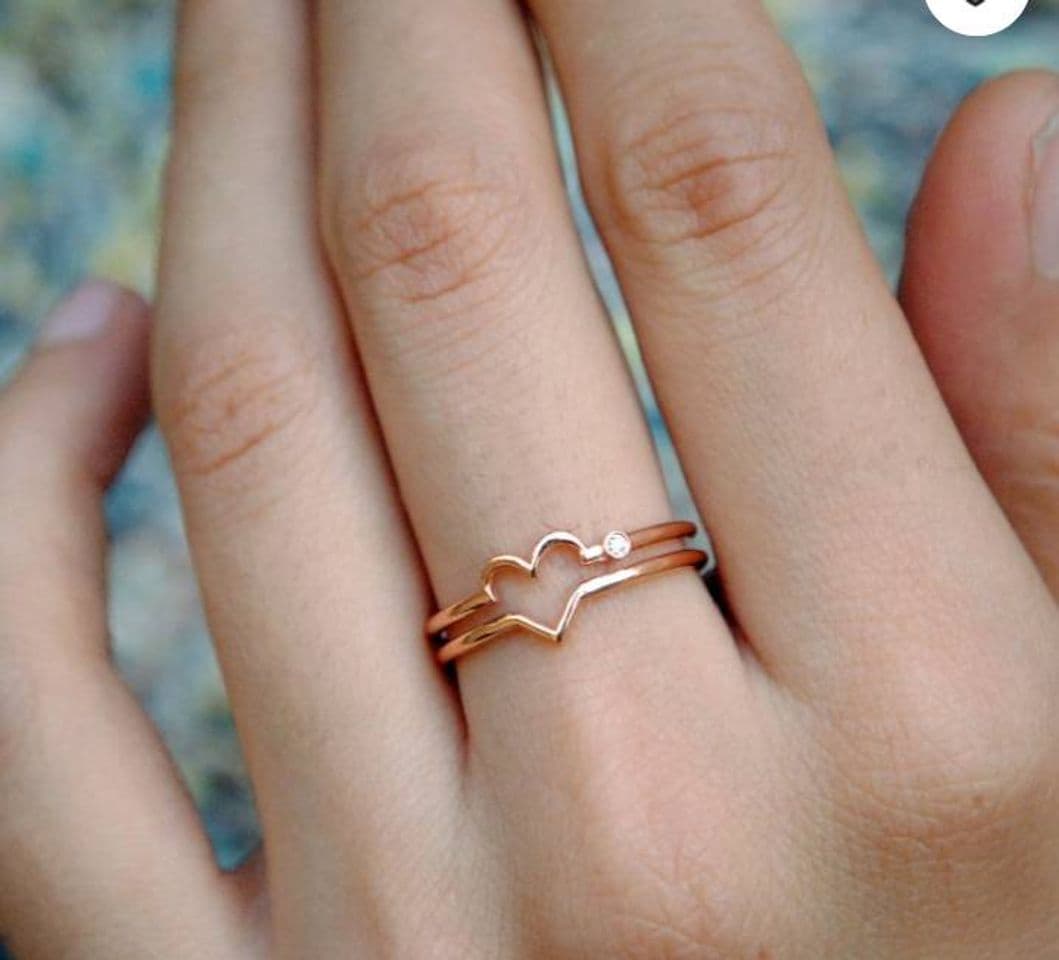 Producto Anillo de corazón de amor de oro rosa 