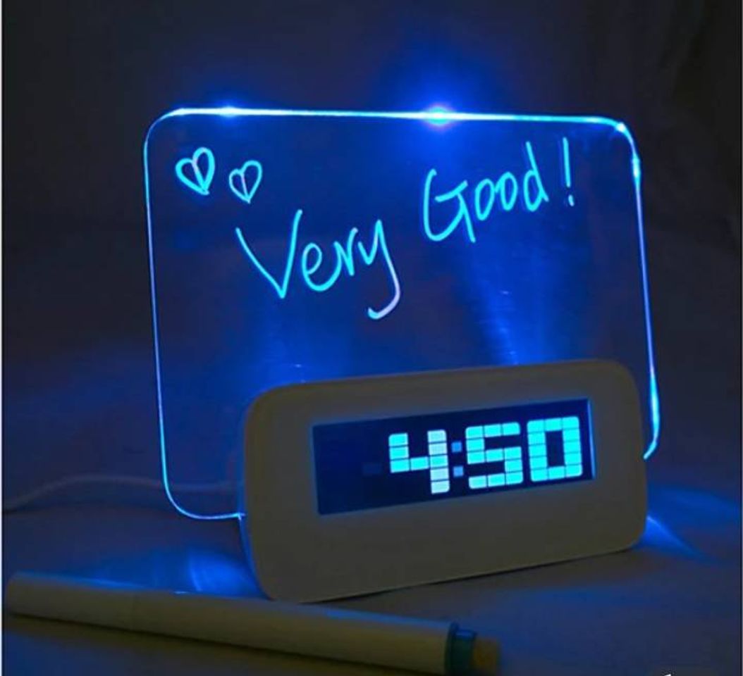 Product Message Board Blue Light Digital Alarm Clock with 4 USB Port Hub