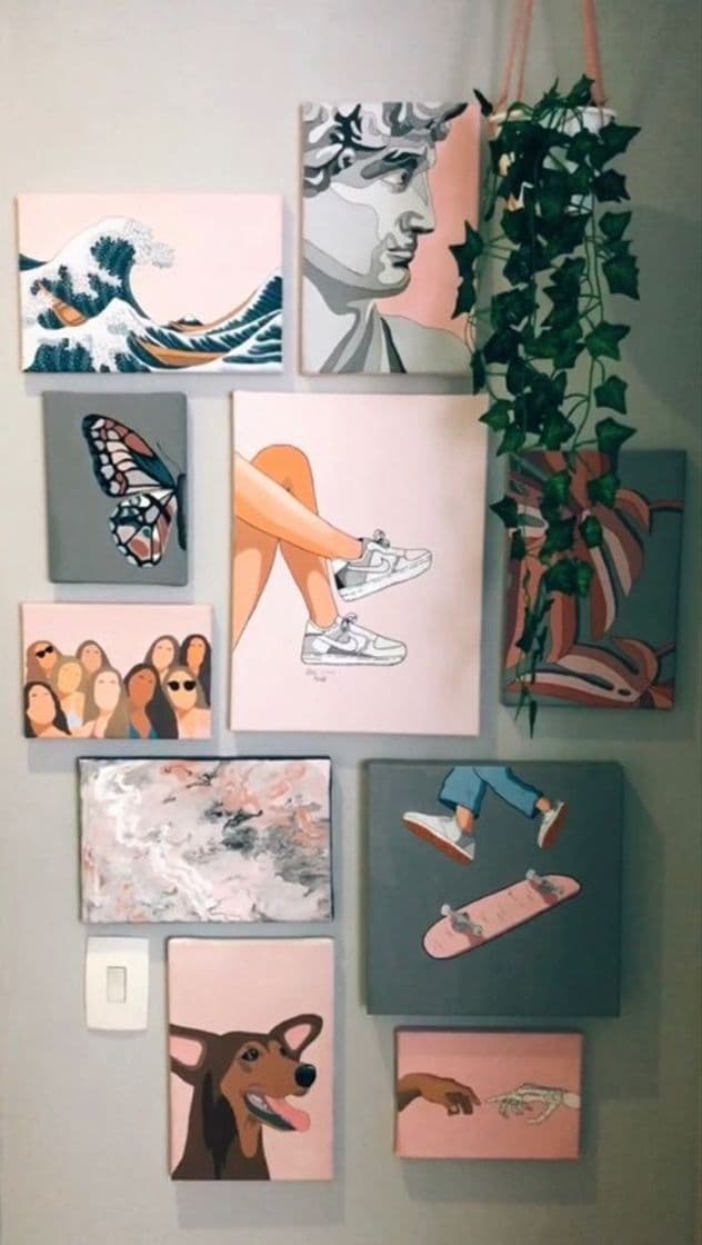 Moda Parede com quadros estilo vsco💕