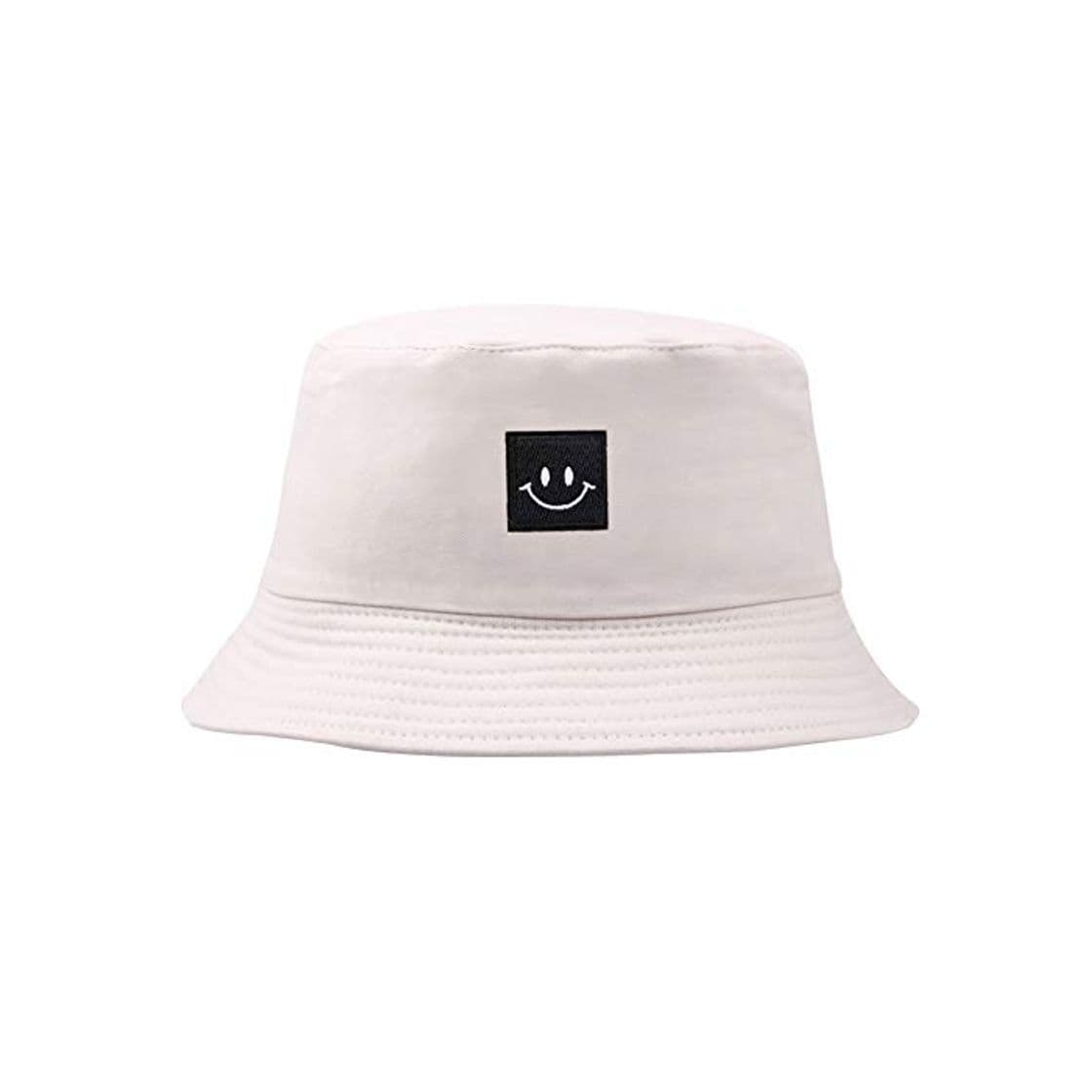 Fashion Patrón del Sombrero Bordado Cubo Cuadrado Cap Smiley Unisex Algodón Pescador Sombrero De Sol Al Aire Libre Plegable Gorra Plana para Las Mujeres De Los Hombres