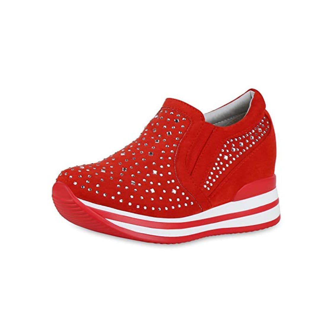 Moda SCARPE VITA Mujer zapas cuña 191683 Rojo 41