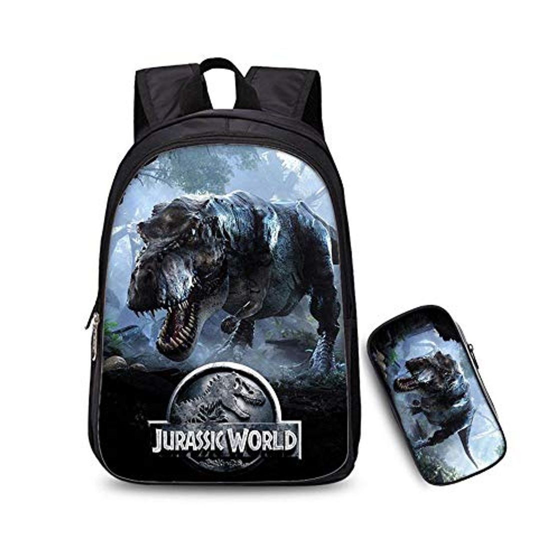 Fashion Mochila para Niños Dinosaur World Jurassic Park Student 2 Piezas Set Cartoon 3D Printing Student School Bag 1