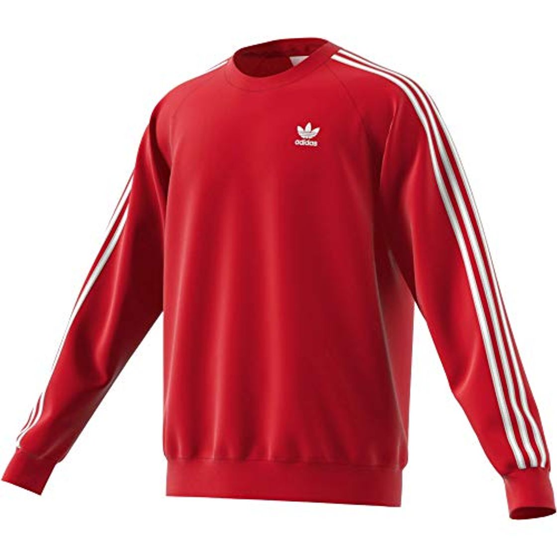 Fashion Adidas 3 Stripes Crew - Sudadera rojo