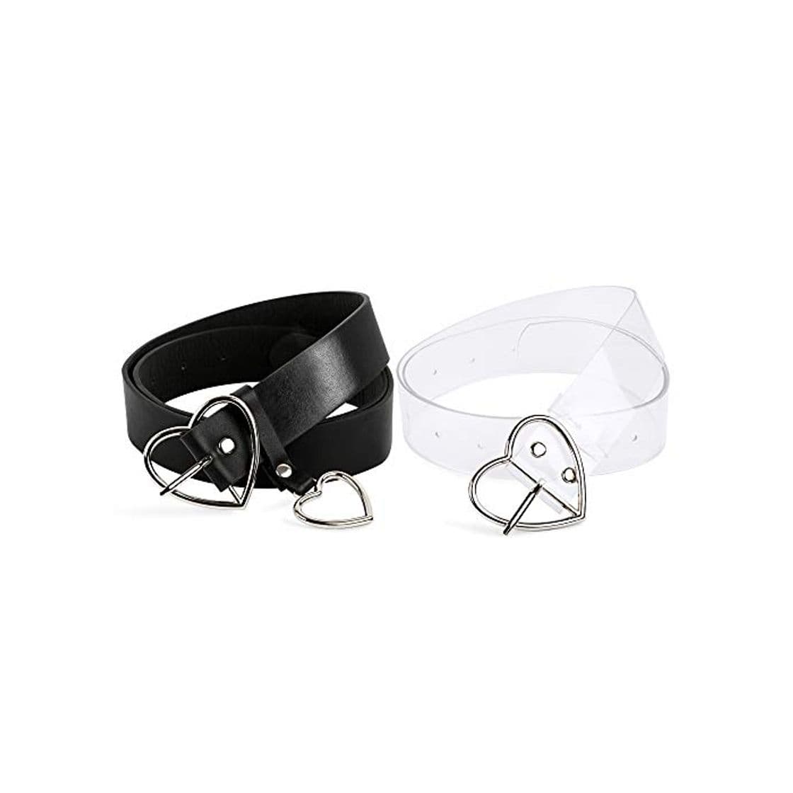 Producto FLOFIA 2pcs Cinturón Mujer Hebilla Corazón Negro