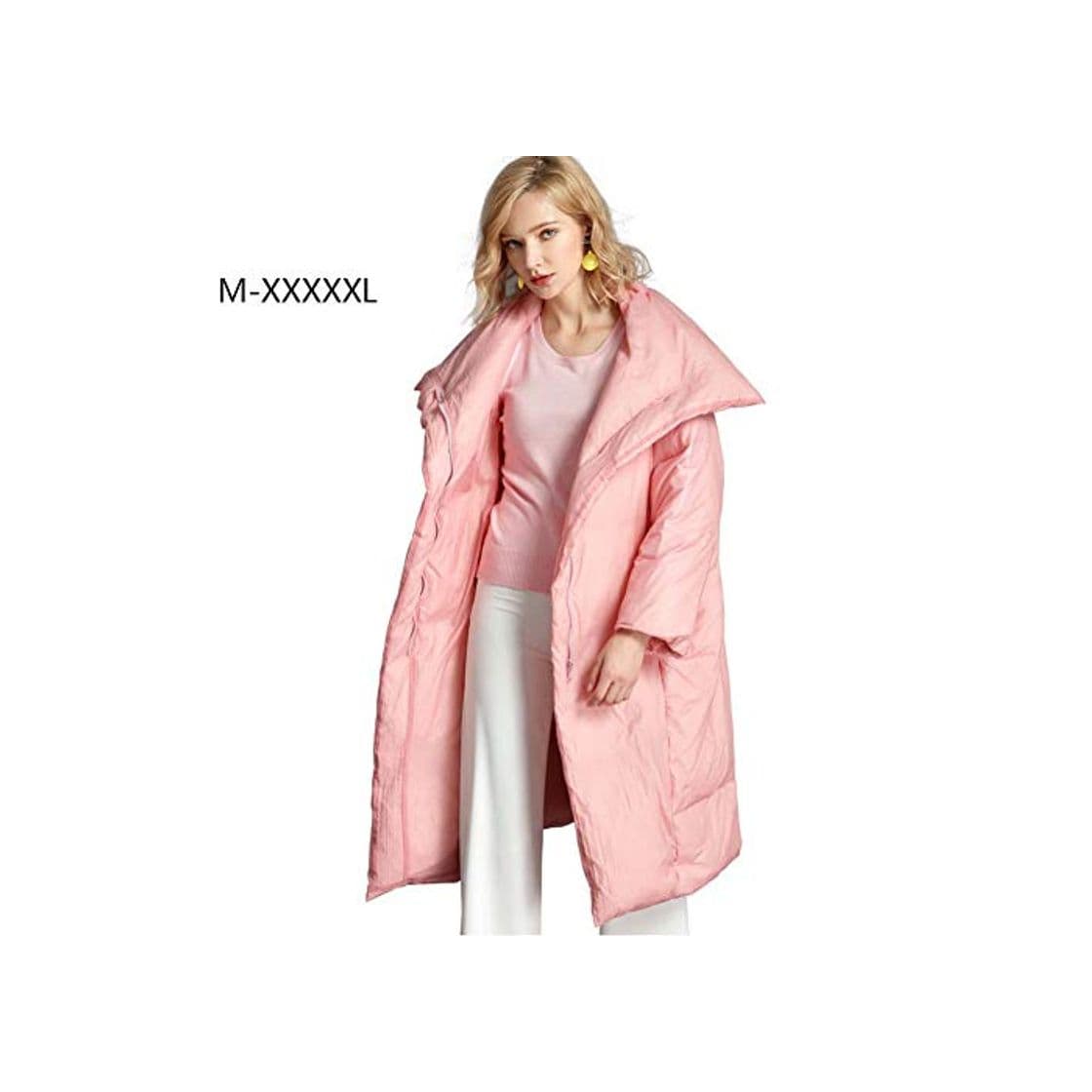 Moda ELEAMO Chaqueta Acolchada Solapa para Mujer Tiene 2 con Cremallera Chaqueta Inflada