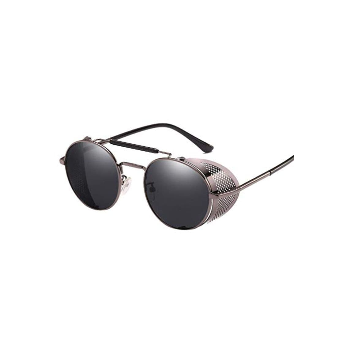 Moda AidShunn Unisex Steampunk Estilo Retro Inspirado Círculo Metálico Redondo Gafas de Sol