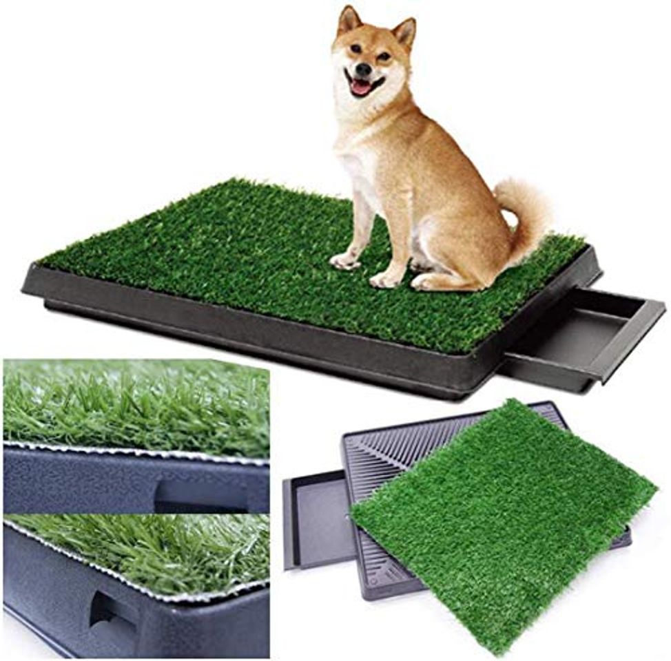 Product Sailnovo Inodoro para Perros Césped Interior Orinal Perro Almohadilla de Entrenamiento de Hierba para Mascotas Doméstico 63 x 50 x 7 cm