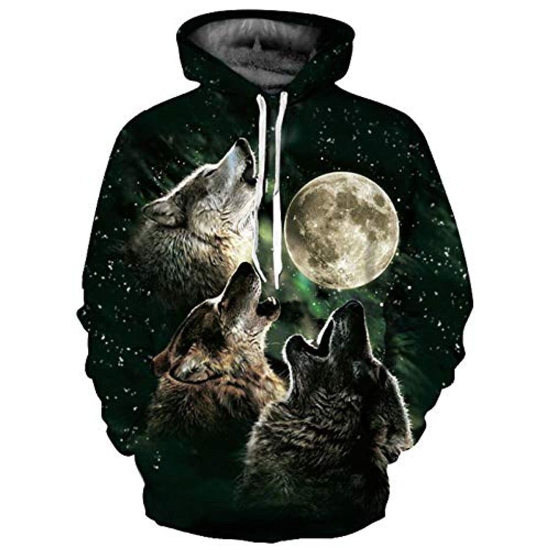 Moda Sudaderas con Capucha 3D Wolf Sudaderas con Capucha para Hombres y Mujeres 2018 Space Galaxy Print Sudadera con Capucha para Hombre Harajuku Hip Hop Sudadera con Capucha Jersey Moletom