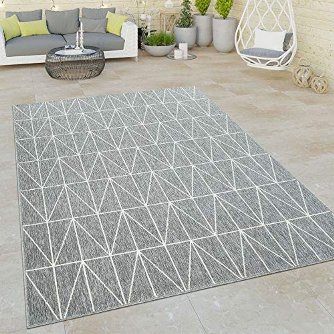 Product Alfombra De Pelo Corto Interior Y Exterior Efecto Tridimensional Diseño Escandinavo Geométrico