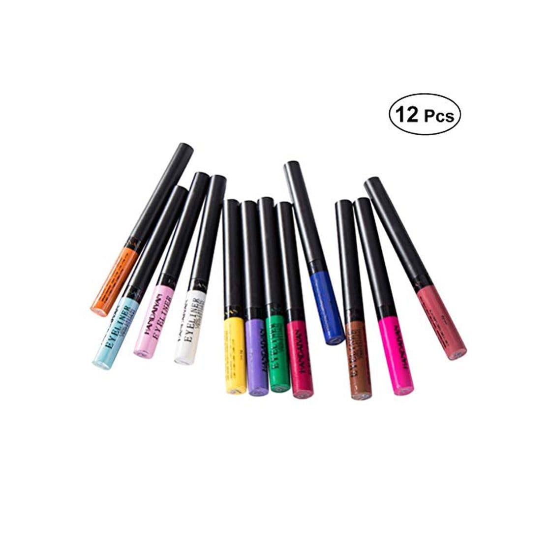 Product Lurrose 12pcs Rainbow Colors Liquid Glitter Eyeliner de larga duración a prueba