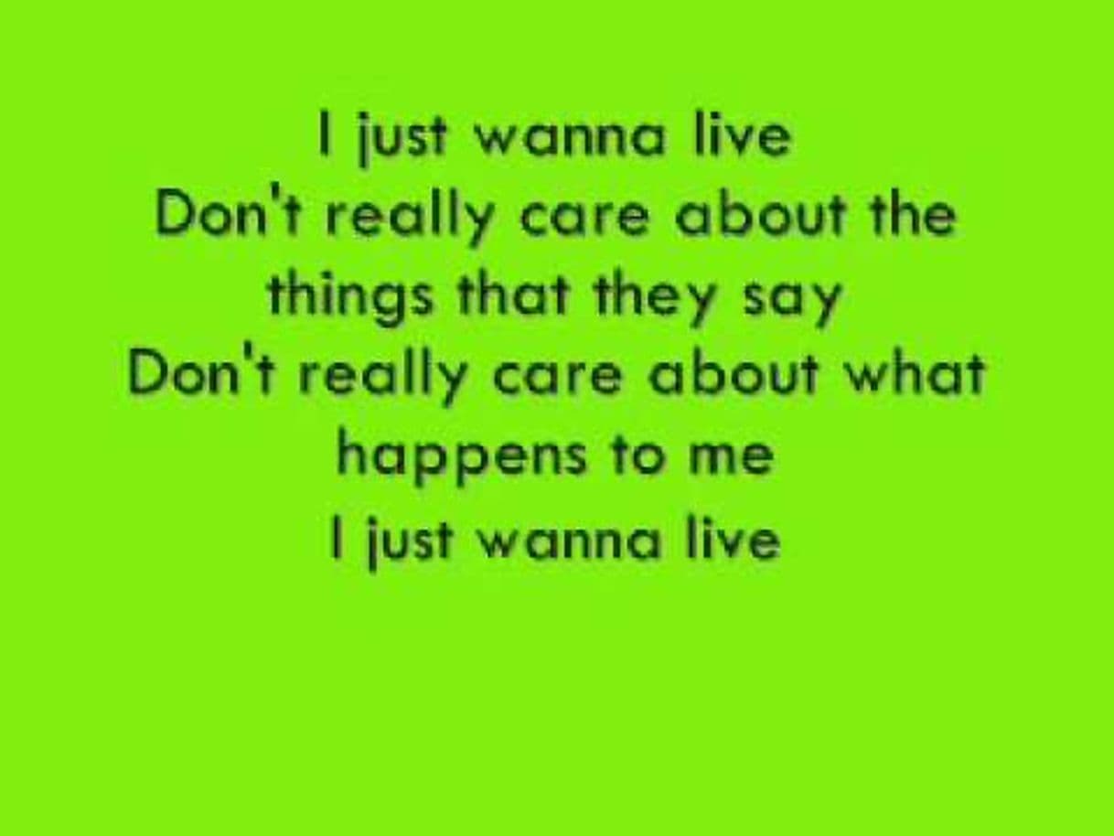 Fashion I Just Wanna Live - Good Charlotte