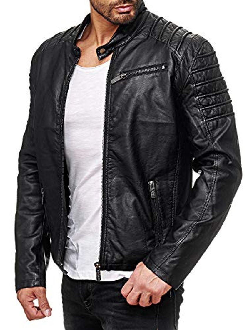 Producto Red Bridge Chaqueta Moderna de Transición en Cuero Sintético para Hombre Negro