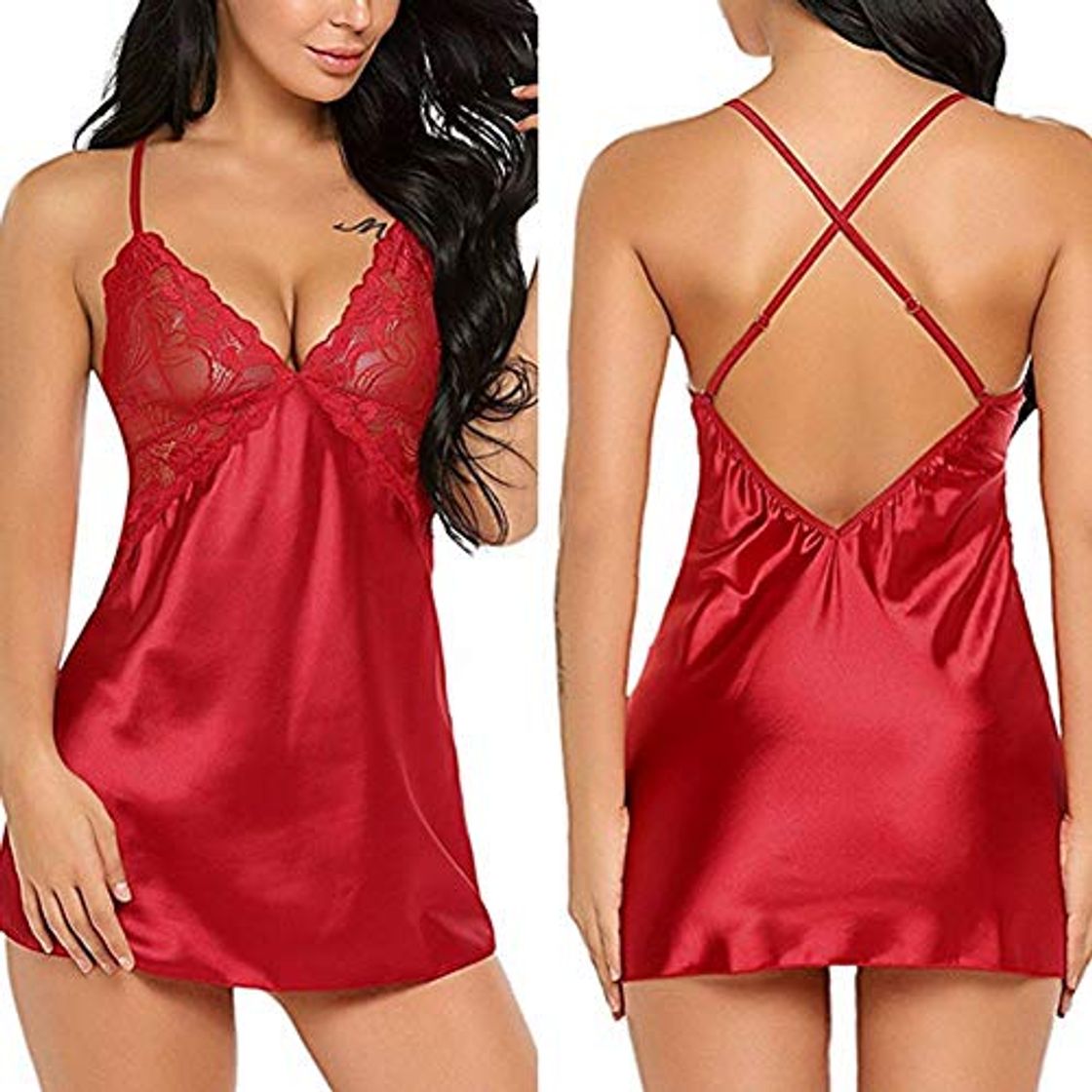 Fashion Corsés para mujer Conjuntos de lencería para mujer Lencería sexy femenina erótica leopardo caliente estampado vestido de noche de encaje lencería cuello en v camisón ropa de dormir pijama cosplay bab