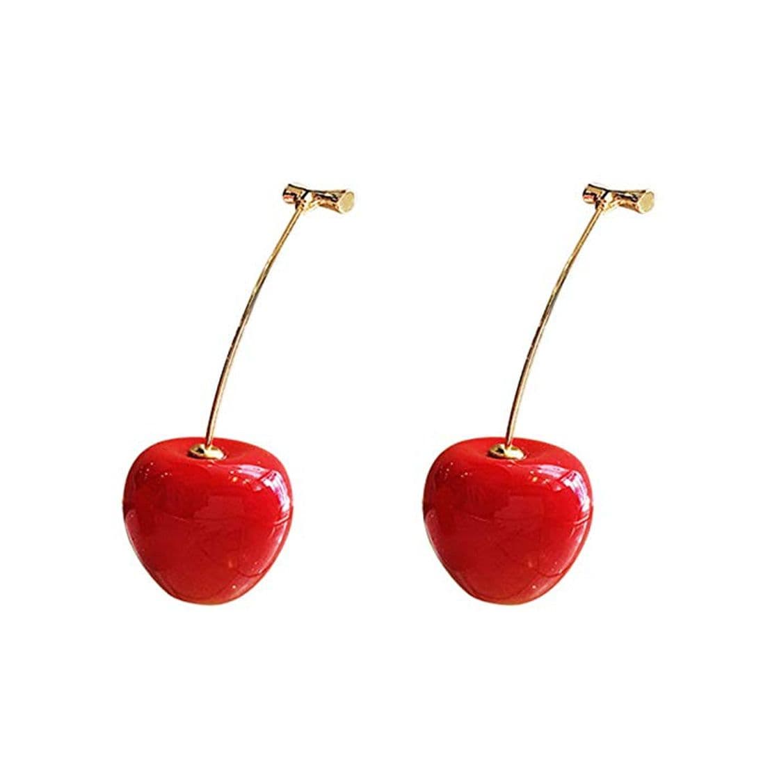 Fashion SODIAL 1 Par Linda Redondo Rojo Cereza Resina Coreana Pendientes de Gota Colgar de Fruta Romántico Regalos de San Valentín Para Chica Mujer