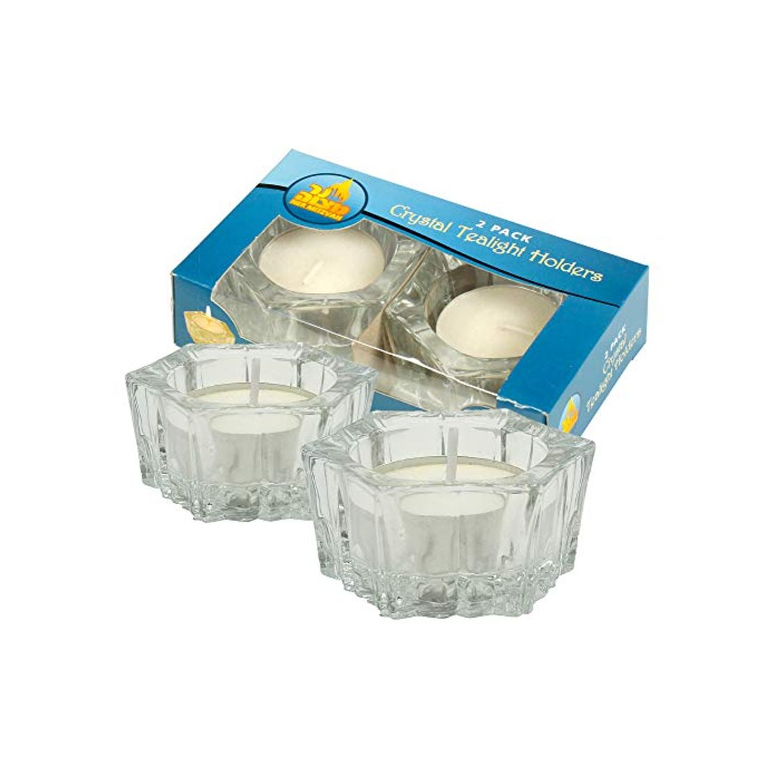 Producto Ner Mitzvah Cristal Portavelas de Cristal – Shabat Viaje Velas – 2 Pack