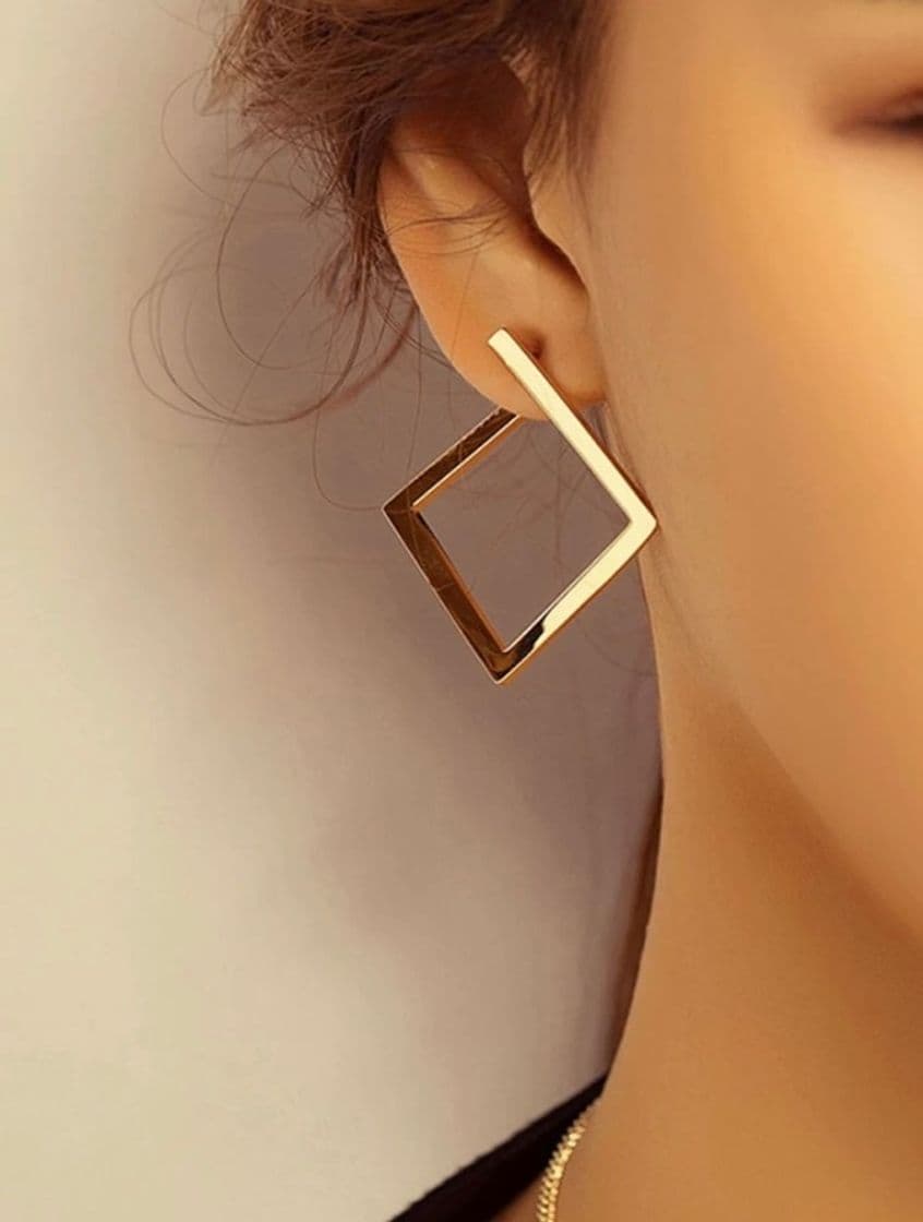 Moda Pendientes cuadrados minimalistas