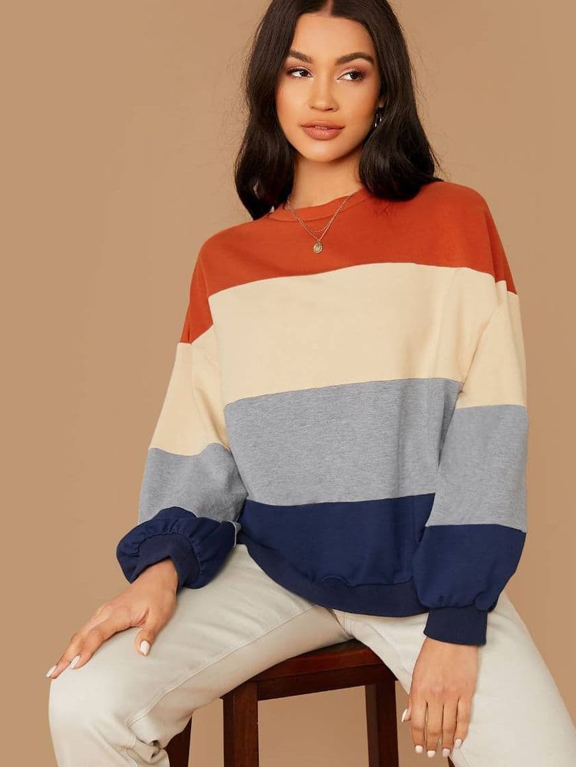 Fashion Pullover a rayas de colores