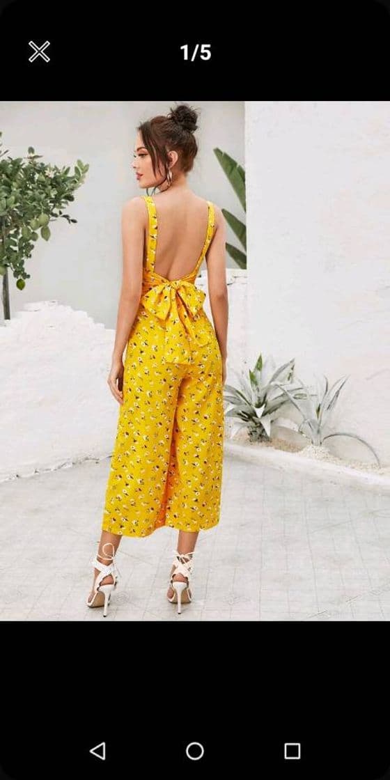 Fashion Mono de Tirantes de Espalda Abierta Con Cordón Floral 🌼