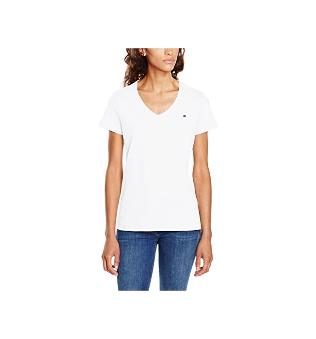 Moda Tommy Hilfiger INJ Jeana V-NK tee SS Camiseta sin Mangas, Blanco