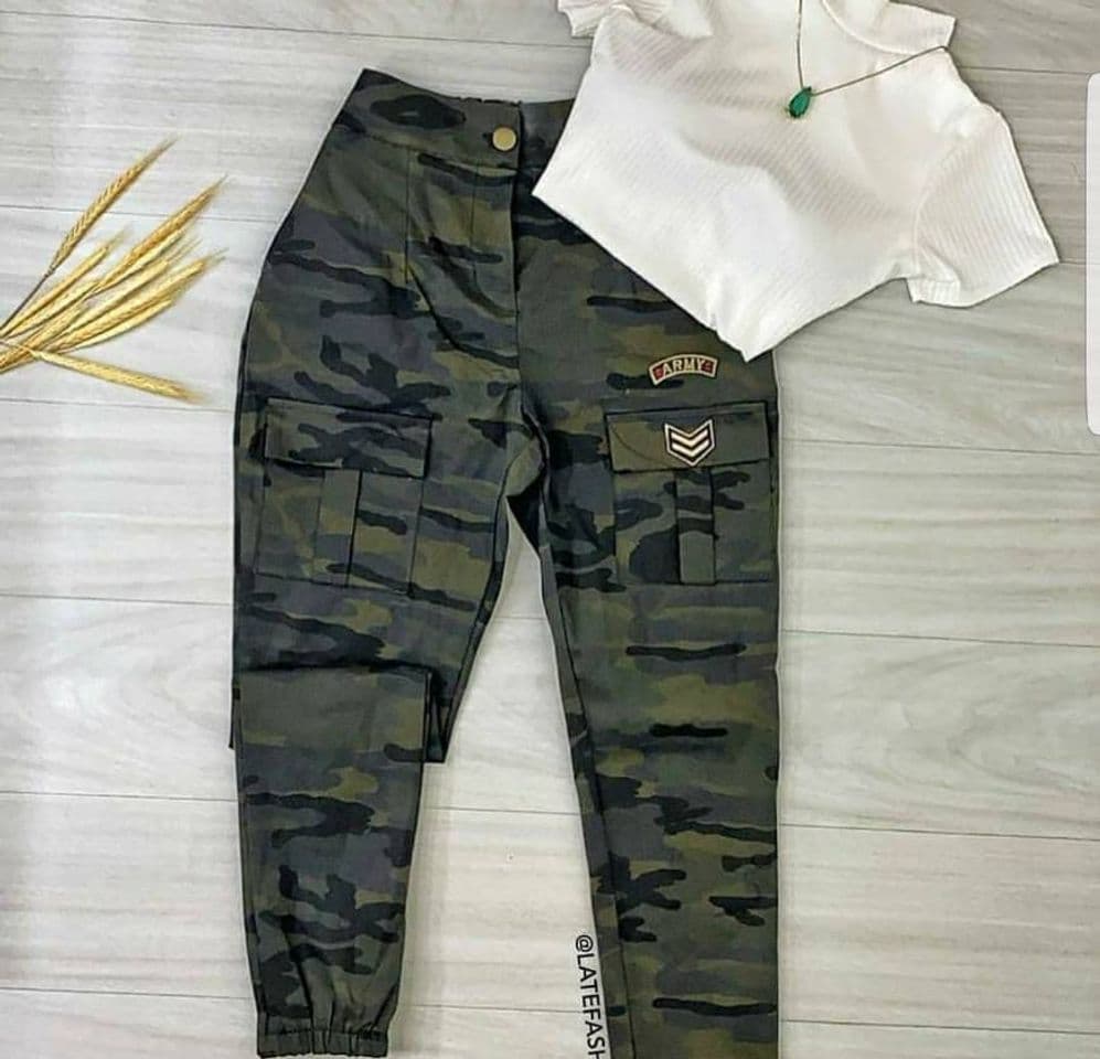 Fashion miss anna Pantalón Camuflado de Cintura Baja Estilo Slim Skinny para Mujer