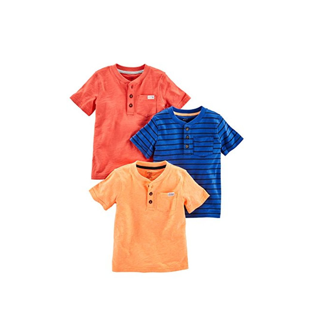 Product Simple Joys by Carter's playera Henley de manga corta para niños pequeños,