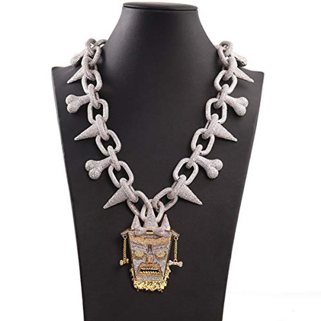 Fashion MKHDD Los Hombres Cadera Fresca del Salto de Iced Cubic circón Completo de Cadena de Diamante de Rey Collar de los Colgantes de Diamante encintado de Eslabones Cubano de Rap Regalo