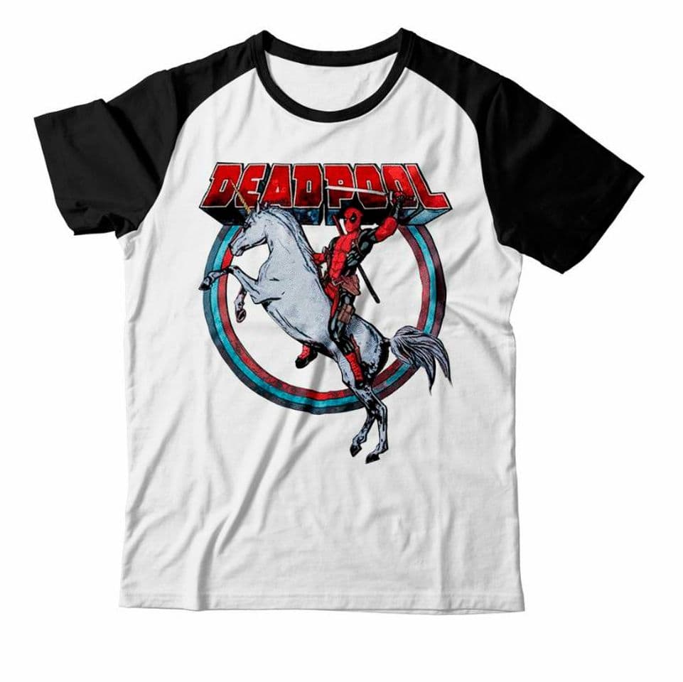 Moda Camiseta Raglan Deadpool Unicorn