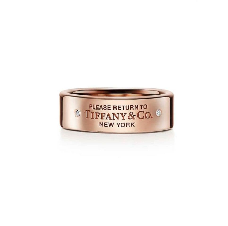 Fashion Return to Tiffany® narrow ring in 18k rose gold with diamonds, 6 mm ...