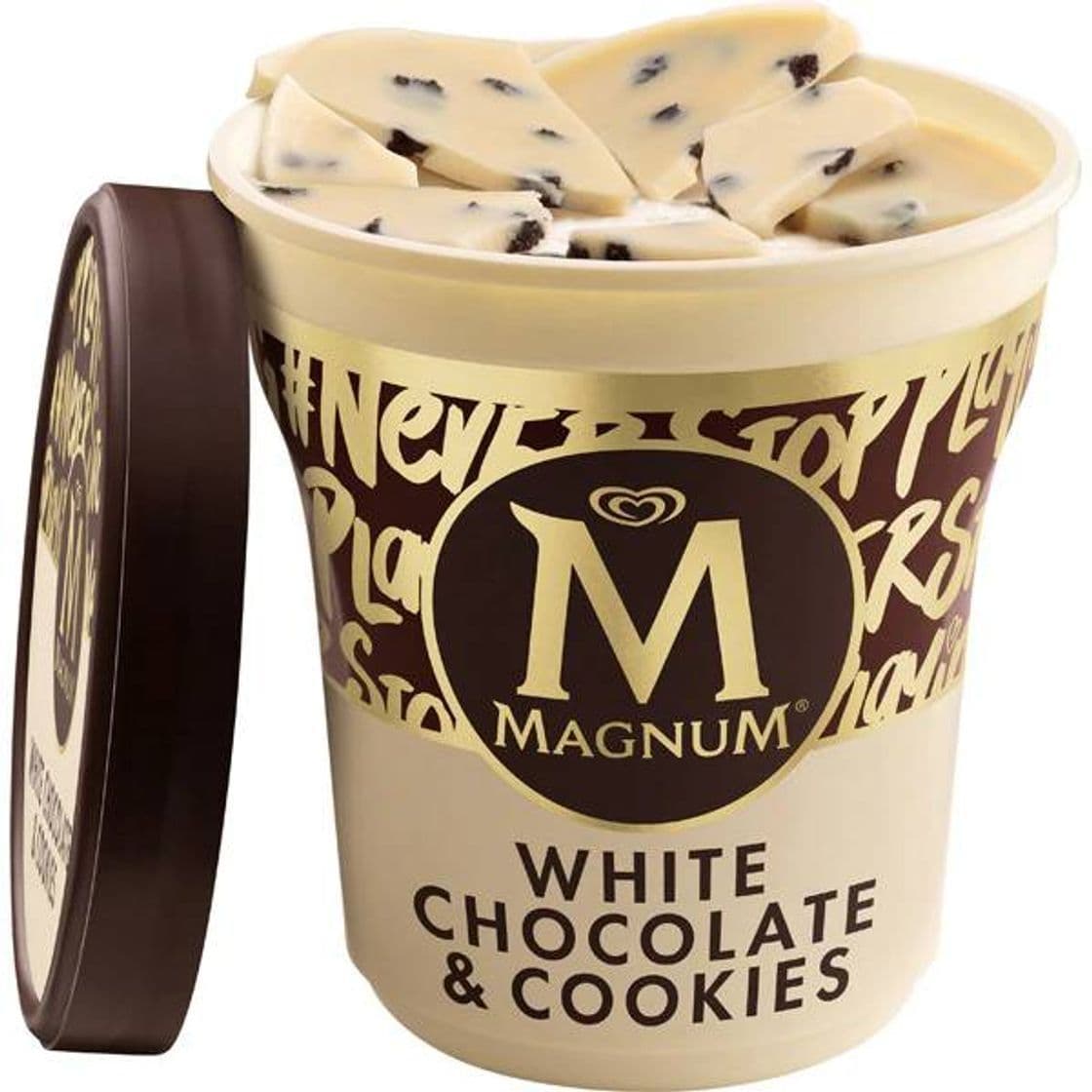 Producto Helado de chocolate blanco y cookies tarrina 440 ml · MAGNUM