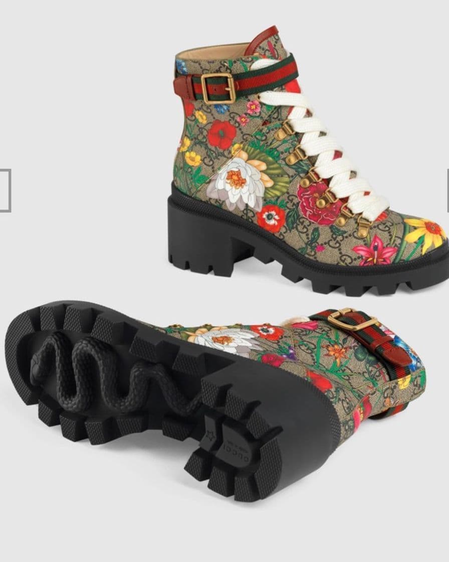 Fashion Red / GG Supreme Flora Ankle Boot | GUCCI® US