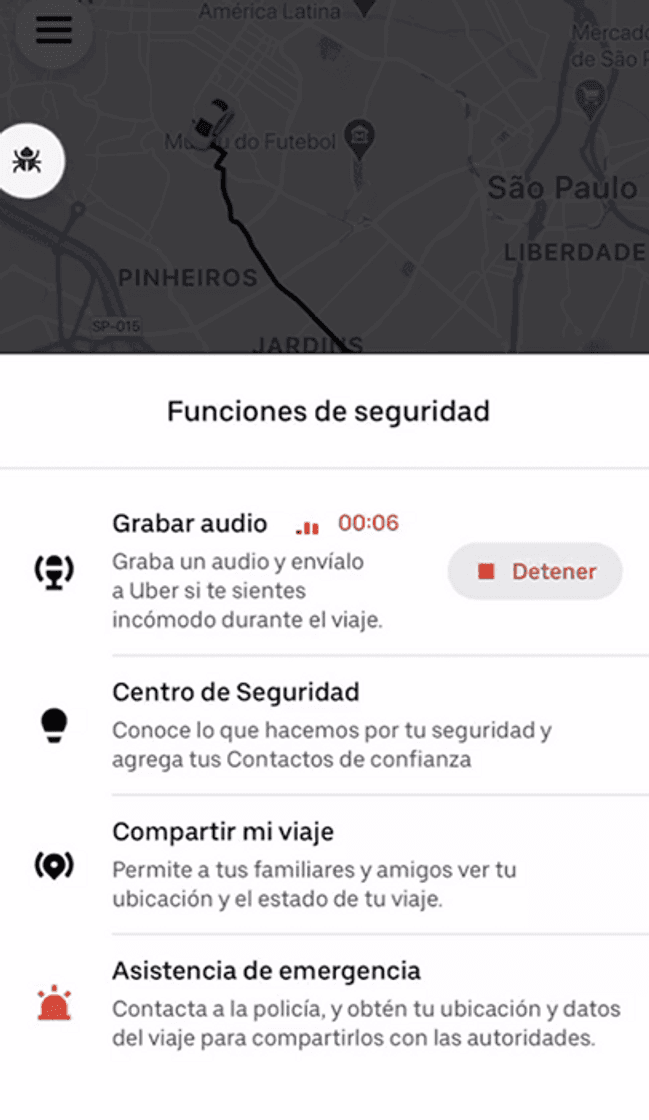 Moda Uber ya permite grabar audios por seguridad