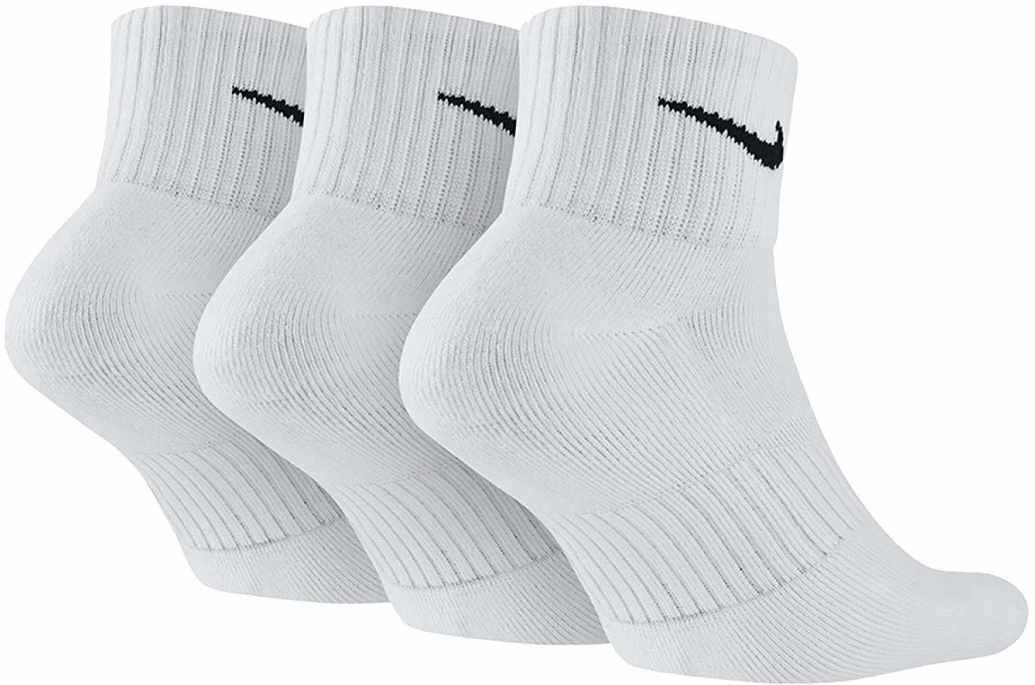 Moda Nike One Quarter Socks 3PPK Value Calcetines para Hombre, Blanco