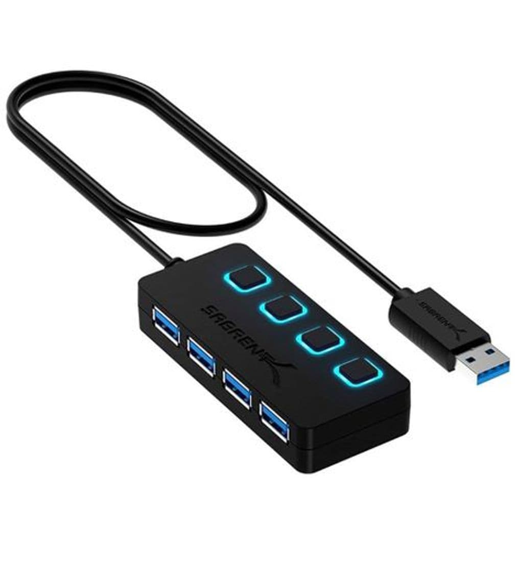 Moda Sabrent USB de 4 puertos 3.0&nbsp;Hub con interruptores indi